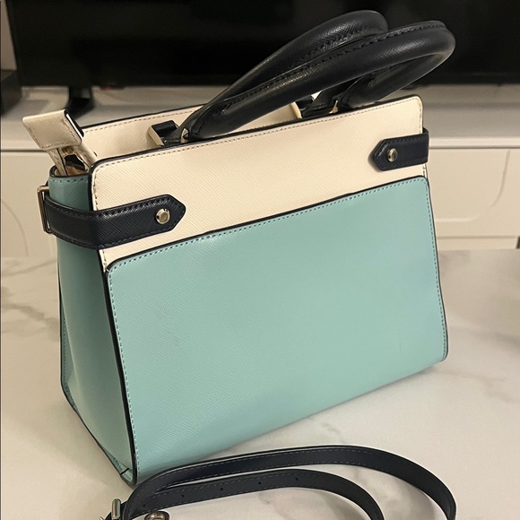 Kate Spade Aqua and Cream Satchel - Picture 3 of 4